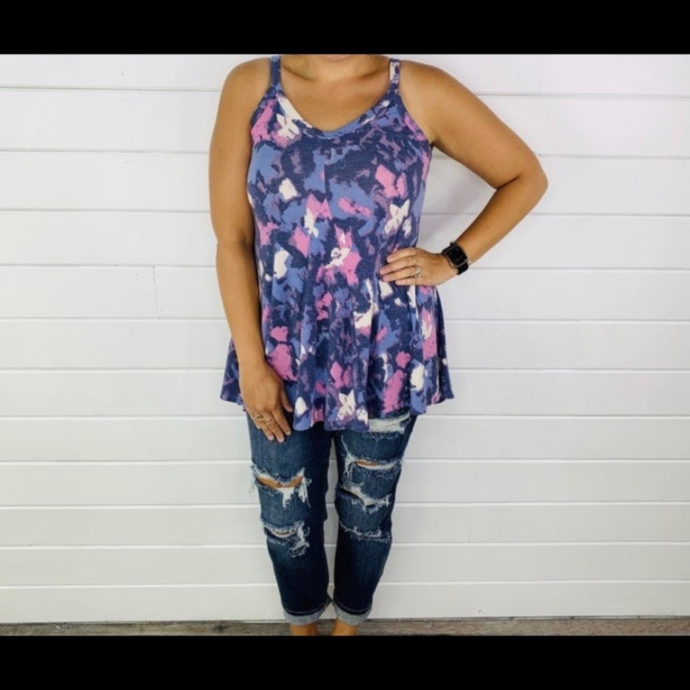 Purple floral tank
